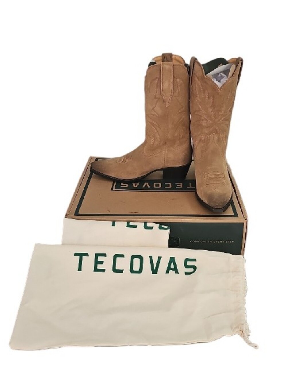 Tecovas The Sadie Toasted Almond Suede Cowboy Boots Women 11 B NIB Western